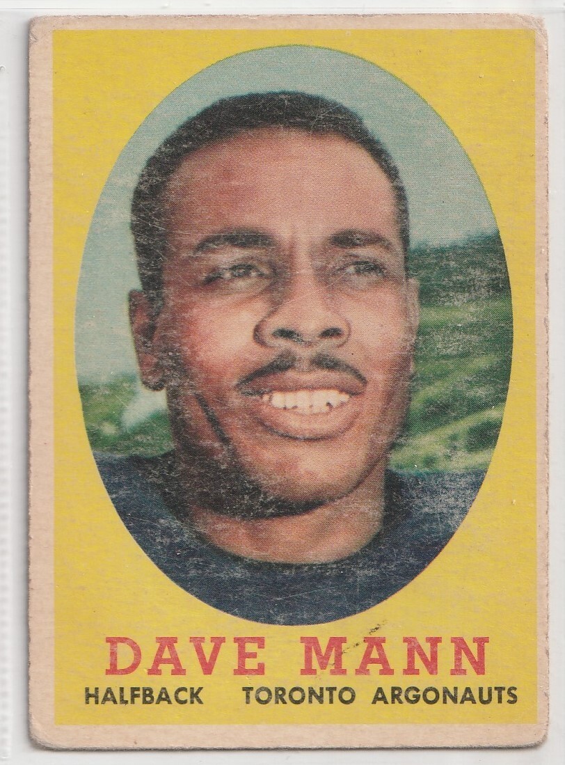 1958 Topps CFL Football  #46 Dave Mann  Toronto Argonauts  RC