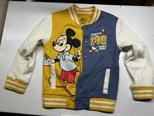 Mickey Mouse Jacket Youth 5/6 White Blue Disney 100 Varsity Letterman y2k