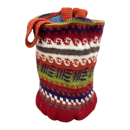 Deadstock Vtg 70s Streetwear Pastel Knit Fair Isle Safari  display picture 2