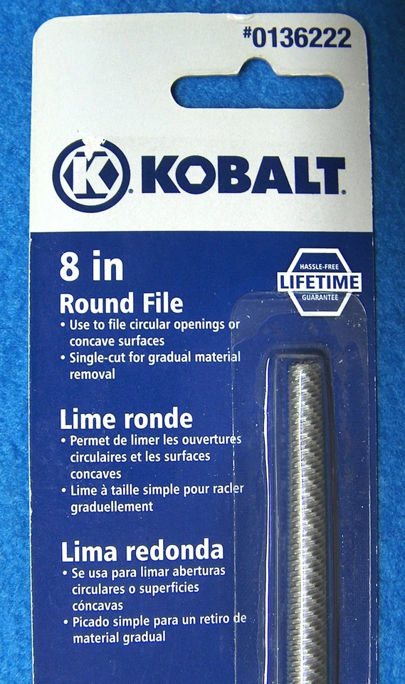 K442Q Kobalt 8" Round File For Cirlular Opening, Concave Surface Single-Cut New - Image 3 of 4