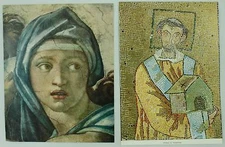 Vintage Renaissance Mosaic Figure Art Print Lot