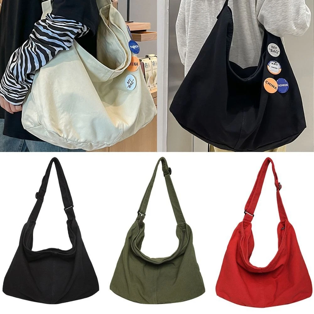 Canvas Casual Large Capacity Tote Bag Shoulder Bag Crossbody Bag
