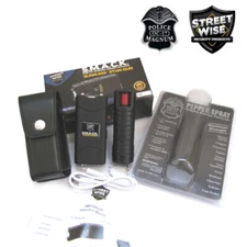Mini STUN GUN Flashlight PEPPER SPRAY Combo Set -SMACK 16,000,000 BLK Streetwise