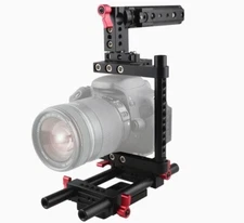 CAMVATE Camera Cage Rig Top Handle Tripod Mount Plate Compatible for Sony/Panas 
