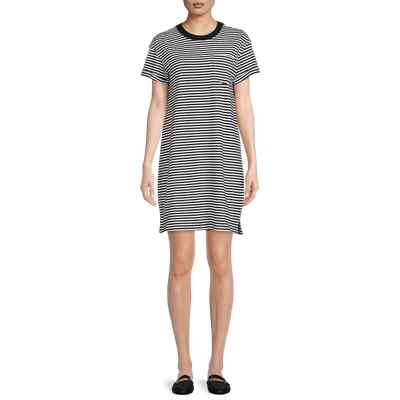 Time and Tru Women's T-Shirt Dress with Pocket Size M Black/White --N6-- |  eBay