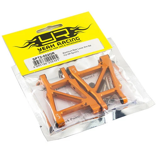 Yeah Racing orange alloy REAR lower arms fo HPI Sprint 2 1:10 RC car SPT2-001OR - Image 2 of 4