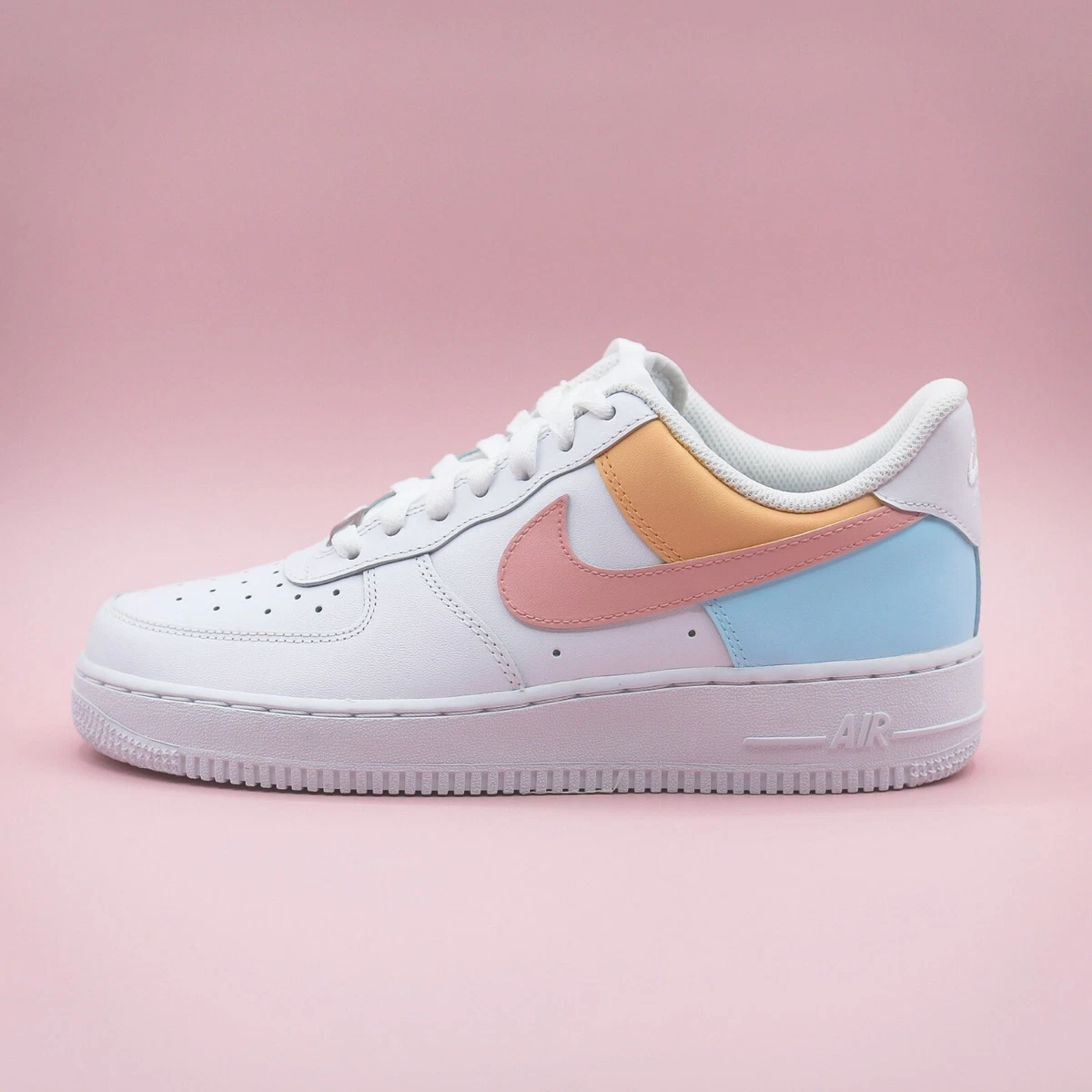 Air Force 1 Low Mixed Neon Custom Painted Pink Orange Green Blue White Shoes Men Women Kids Af1 Sneakers 10 Mens (11.5 Women's)