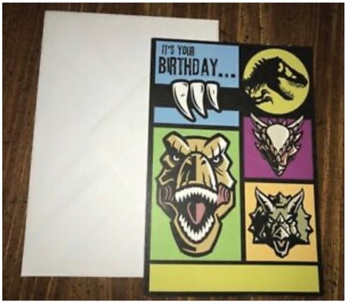 Jurassic Park Happy Birthday Card Have An Epic Day Dinosaurs Mega Size