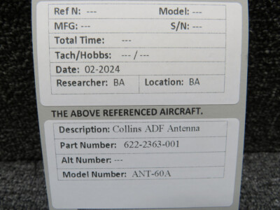 622-2363-001 Collins ANT-60A ADF Antenna (No Data Tag) | eBay 622-2363-001 Collins ANT-60A ADF Antenna (No Data Tag) | eBay