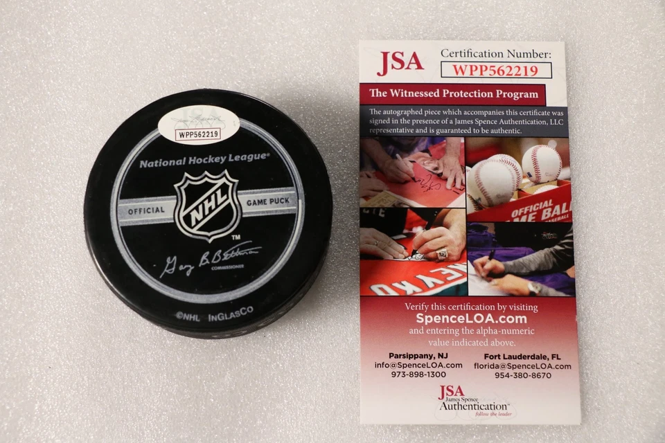 Игровая шайба с автографом Эла Макинниса из St. Louis Blues JSA - Изображение 2 из 3