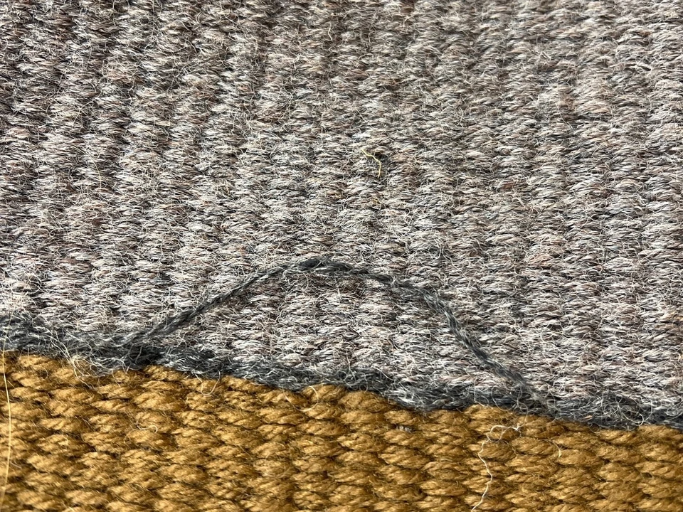 Grande Vintage Tejido Lana Colgante de Pared Rayas Geométricas Flecos 35"x65" Rústico Foto 3 de 3