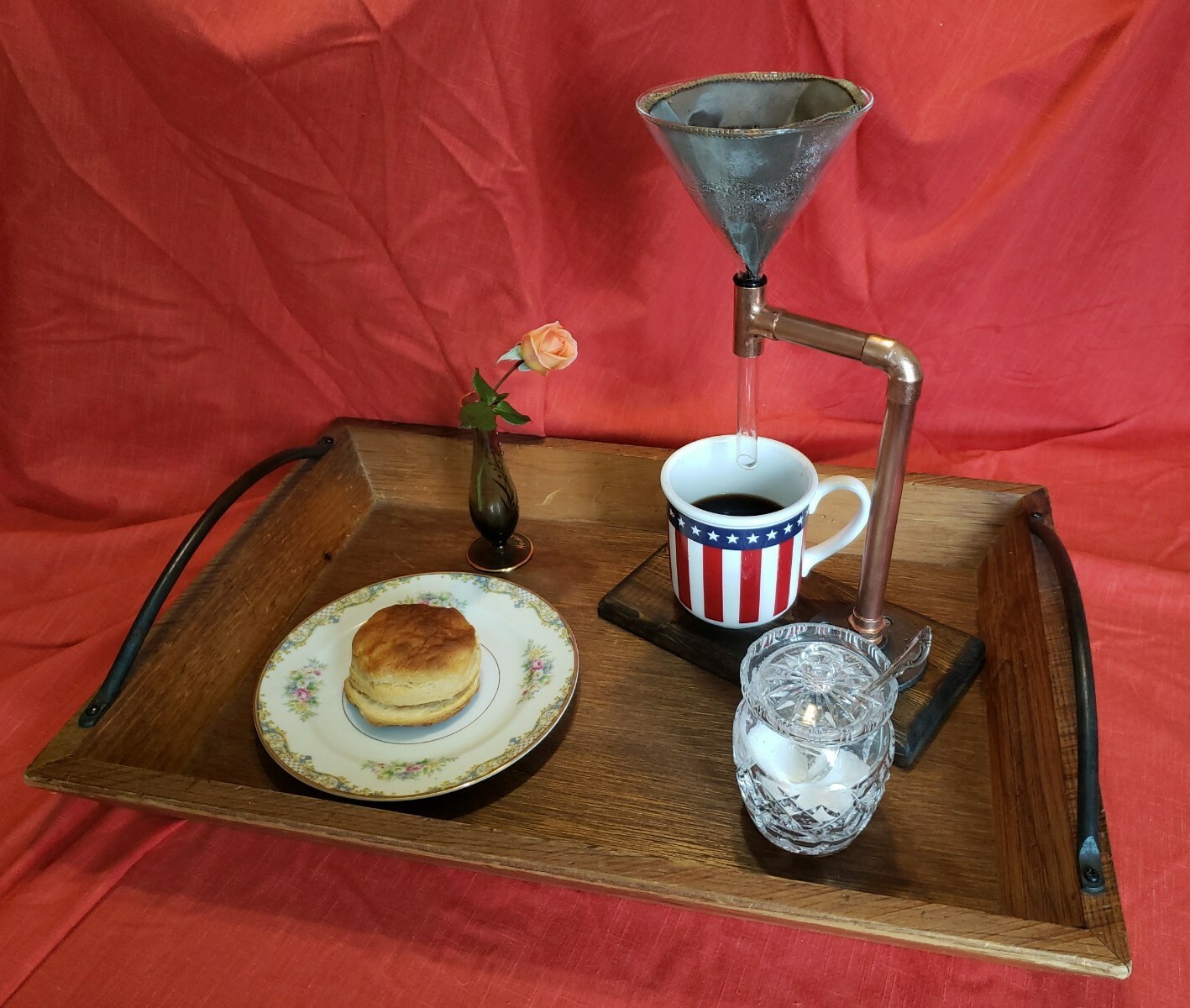 SINGLE DISTILL Pour Over Coffee Stand Copper Scientific Steampunk Industrial 