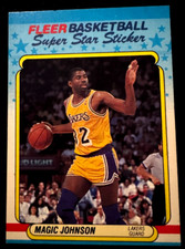 1988 Fleer Basketball Super-Star Sticker Magic Johnson #5