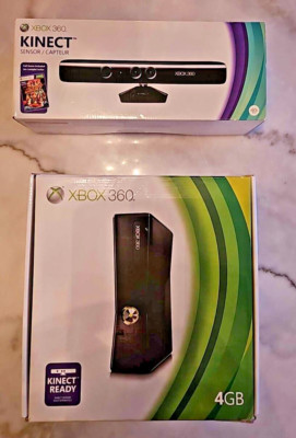 Xbox 360 S Slim 4GB Console with Kinect 2 Controllers in Box