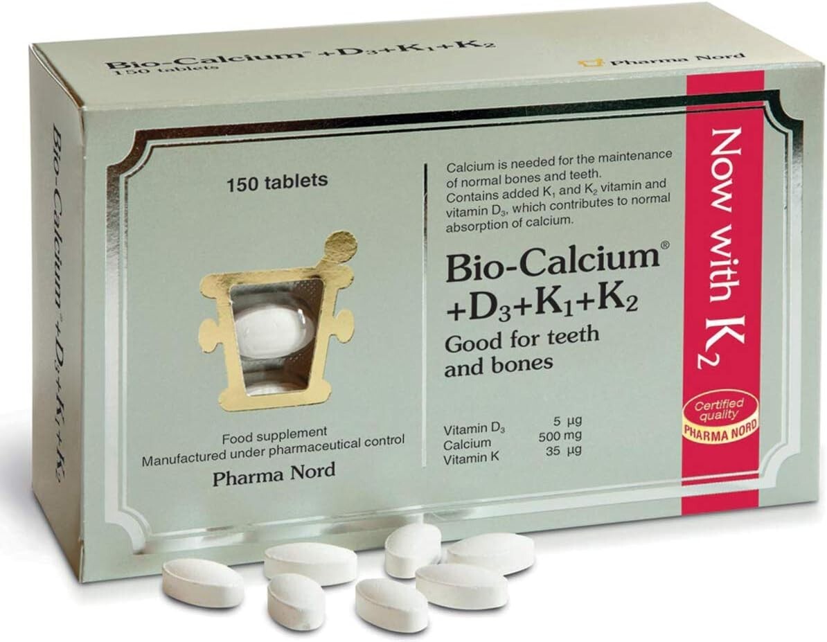 Pharma Nord Bio-Calcium+D3+K1+K2 For Good Teeth and Bones 150 Tablets