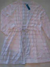 White Plus Size Swimsuit Beach Cover Up Crochet Look Laser Cut Coast to Coast 3X