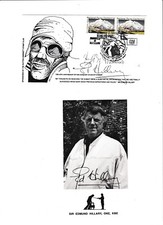 Edmund Hillary Autograph Signed Stamp Cover w/ Hugh Morton Gwinnett Stamp Club