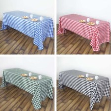 1 Gingham Checkered Tablecloth 60 x 126 inch Buffalo Polyester Seamless USA SALE