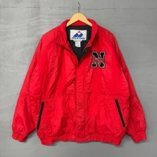Vintage Apex One Nebraska Corn Huskers Snap Puffer Jacket Large