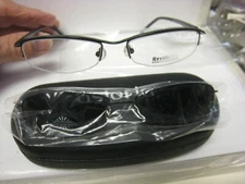  Revolution Eyeglass Frame W/ Magnet sun shade REV584  BLK  53-17-140 w/case