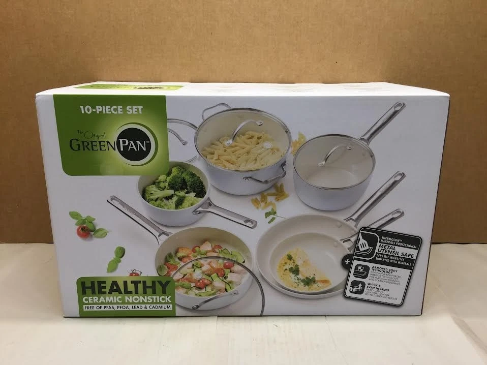 GreenPan Padova Hard Anodized Healthy Ceramic Nonstick, 10 Piece Cookware