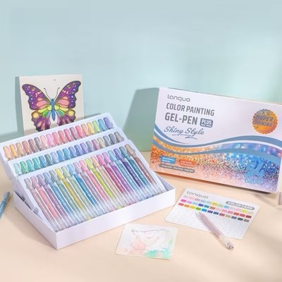72 Farben Glitzerstift Set, Hochleistungs Farbneutralstift, Marker Zeichenstift,