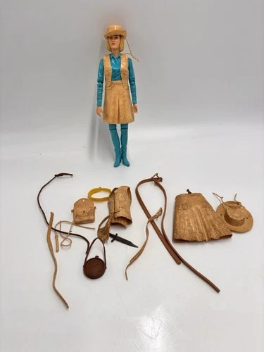 Jane West Moveable Doll and Accessories Skirts Vests Hats Belt Marx Vintage Toys