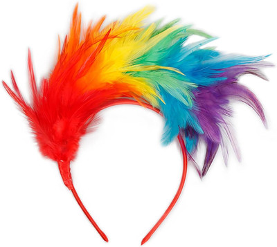 Bunt Feder Stirnband Fascinator Stirnbänder, Haarreif Karneval Feder Haarschmuck