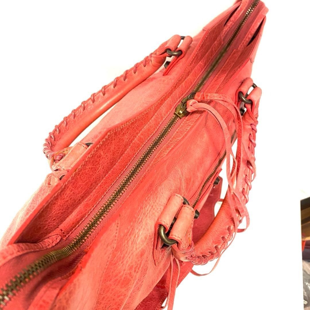 Balenciaga The City Bag 115748 Pink Leather 2Way Handbag thumbnail 7