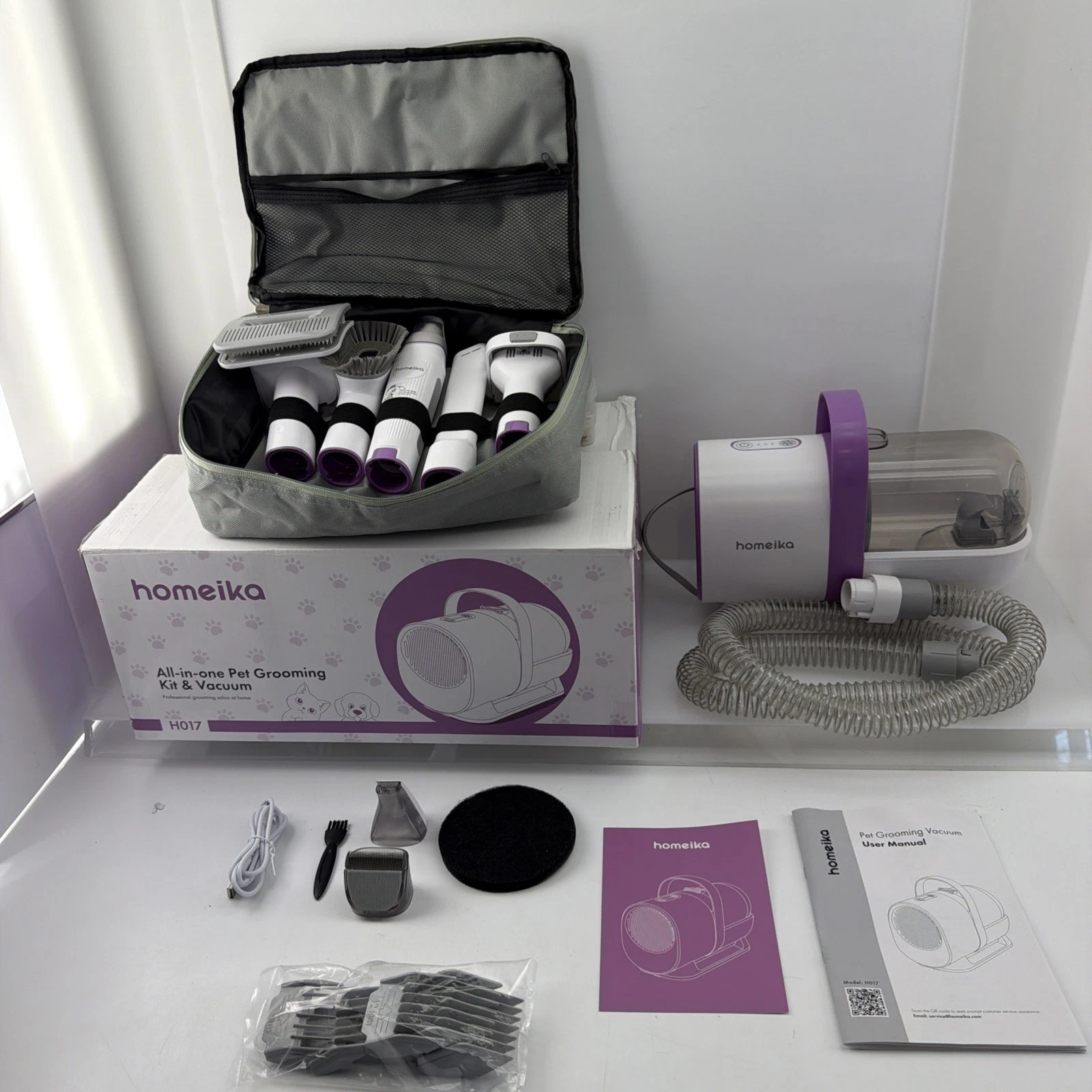 Homeika H017 Pet Grooming Kit & Vacuum – NEW Open Box, All‑in‑One System