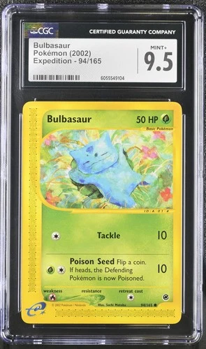CGC 9.5 MINT+ Bulbasaur 2002 Expedition 94/165 Pokemon Card
