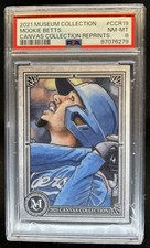 2021 Topps Museum Mookie Betts Canvas Reprints #CCR-19 Dodgers PSA 8