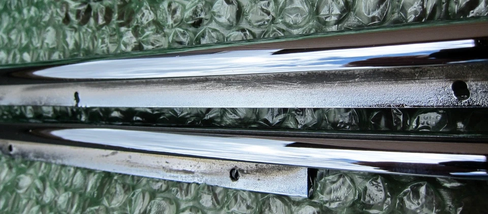RE-CHROMED ORIGINAL PORSCHE 356 B C COUPE EXTERIOR L&R TOP OF DOOR TRIM SET - Image 4 of 4