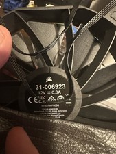1 Corsair 120mm 3-Pin Black Case Cooling Fan 31-006434