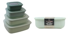 Set of 4 BPA Free Food Storage Containers with Vented Lids Assorted Sizes Mic...