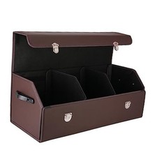 Trunk Organizer for Car, SUV Trunk Organizer Leather Storage, Cargo Large Brown