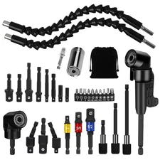 33pcs Flexible Drill Bit Extension Set, Hex Shank Right Angle Drill Attachmen...