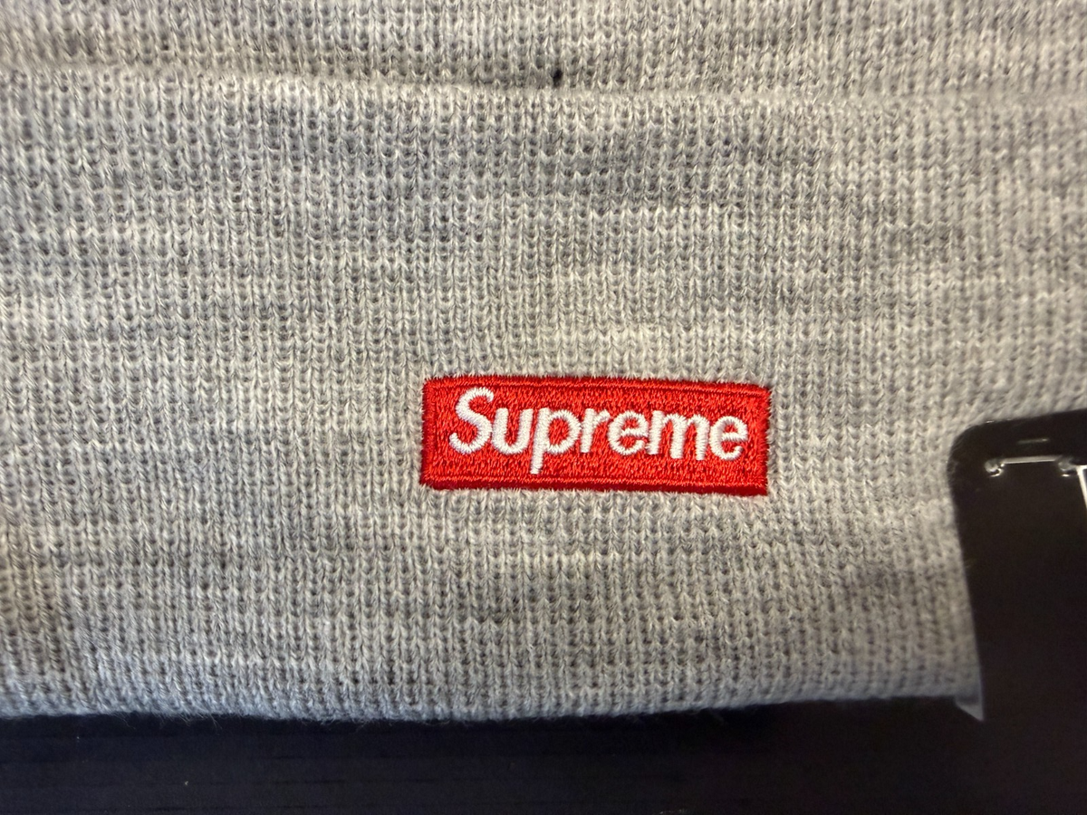 Supreme New Era Tribal S Logo Beanie – Heather Gray (FW25) New w