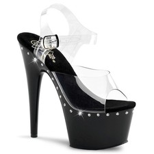 Pleaser Rhinestone Line Platform Ankle Strap High Heels Adult Women Adore/708Ls