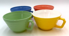4 Vtg HAZEL ATLAS Moderntone Platonite Tea Coffee Cups 8 oz