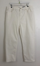 M&S Women's Jeans Size 20 Reg White Harper Cigarette High Rise 5 Pockets NEW