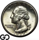 1937-D Washington Quarter, Key Denver Date, Gem BU+