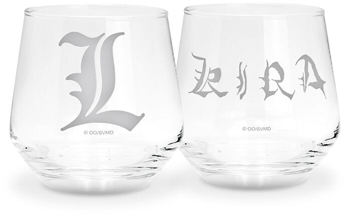 Стеклянный набор Тетрадь смерти унисекс Kira - L durchsichtig Standard