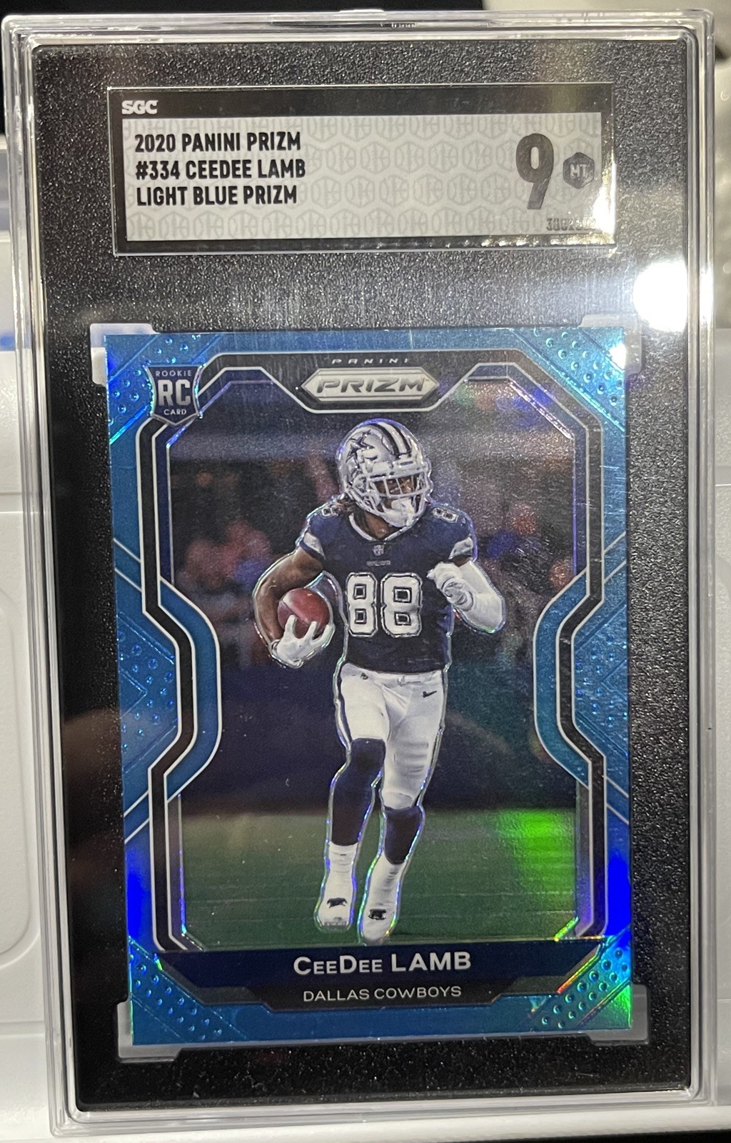 2020 Panini Prizm CeeDee Lamb (RC) Light Blue Rookie #334 Cowboys SCG 9
