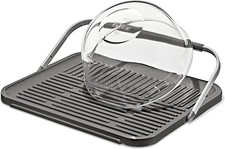 Image of OXO Good Grips Compact Drying Rack with Dish Rest, Aluminum Folding Dish Drying