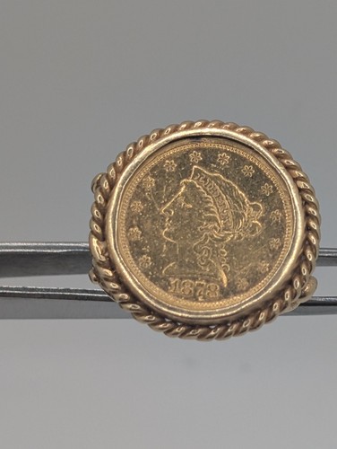 14kt yellow gold ring with an 1878 U.S. Liberty head gold coin.
