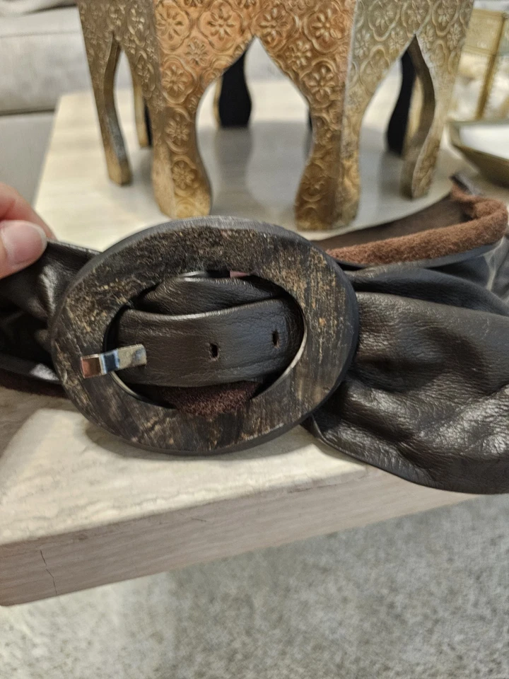 Suzi Roher Dark Chocolate Brown Leather Belt Size Medium  - Image 3 of 4