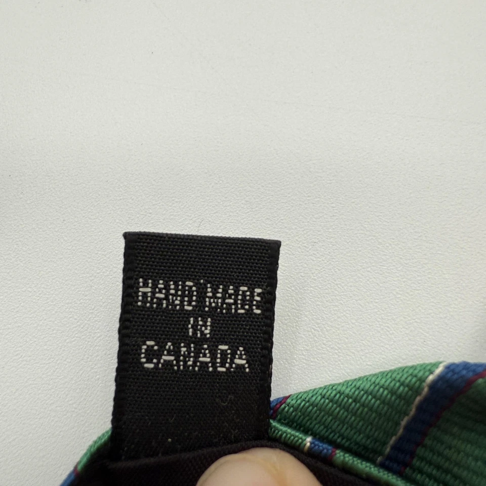 Corbata Brooks Brothers Brooksgate para hombre talla única verde azul a rayas seda hecha a mano Foto 4 de 4