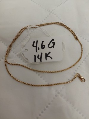 Massive 14K Gelbgold gedrehte Box Gliederkette Halskette, 18'', 4,6 g, 