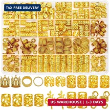 Lucomb 220 Pcs Gold Hair Jewelry for Braids, Loc Jewelry for Hair Dreadlock, Loc